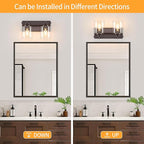 2 Light Modern Bathroom Light Fixtures Over Mirror, Bronze Finish Vanity Lights for Bathroom Wall Sconces with Clear Glass Shades, E26 Socket (Bulbs Not Included)