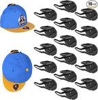 16 Pack Adhesive Hat Hooks for Wall, Strong Hat Rack for Baseball Caps, Hat Organizer Display for Home Decor, Hat Hold Hanger for Wall, Door, Closet, No Drilling - USA Patented (Black)