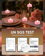 BEICHI Flameless Candles, Tea Lights Battery Operated, No Flickering Votive Candles LED Tea Lights for Wedding Christmas Party Home Decor (50 Pack, Pink)