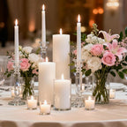 24 Pcs White Pillar Candles Bulk,2x3 2x6 2x8 Inch-8 Each Size,Large Christmas Pillar Candles Set of 3,Unscented Dripless Smokeless Hurricane Candles for Wedding Engagement Party Event Ceremony