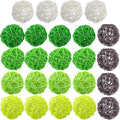 DomeStar 24PCS Green Decorative Balls for Bowl Centerpiece, 2 Inch Rattan Balls St. Patrick's Day Bowl Fillers Decor, Wicker Twig Orbs Spheres, Home Vase Table Decor