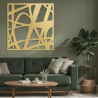 SIGNLEADER Metal Wall Art Decor Abstract Gold Stroke Lines Minimalist Modern Abstract Wall Sculpture Hangings Home Decoration for Living Room, Bedroom, Bathroom, Kitchen, Outdoor - 18" Gold