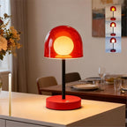 Small Mushroom Lamp Orange, LED Cordless Kitchen Lamp with 3CCT & Stepless Dimming, Rechargeable Mini Light for Art Room Study and Desk (Reddish Orange)