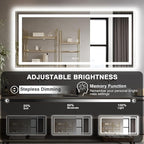 77"x36" Large LED Bathroom Mirror with Front Lit and Backlit, Anti-Fog Lighted Mirror for Wall, Stepless 3 Colors Dimmable Smart Vanity Mirror(Horizontal/Vertical)