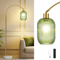 COTTHOS Floor Lamp for Living Room, Modern Gold Lamp with Ribbed Glass Lampshade Marble Base, 68” Glass Tall Lamp with Remote Control and Pedal Switch for Bedroom (6000K LED Bulb Included)