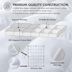 Luxurious White Solid Heavy Weight, Palatial King Size Goose Feathers Down Comforter for Winter Weather, 120 X 98 inches, Premium Baffle Box, 100% Egyptian Cotton Cover, 95 oz. Fill Weight