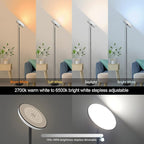 UFO Floor Lamp 71in, Upgraded 42W 3700LM LED Torchiere Floor Lamps for Living Room, Modern Tall Bright Standing Light with Remote, Dimmable Sky Light,1/2/3H Timer for Bedroom,Office(Black)