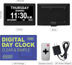 7'' Dementia Clock For Seniors, Large Display Digital Clock With Date, Time, Day Of Week for Elderly, Memory Loss, Alzheimer, 1024*600P HD, 10 Reminders & 6 Alarms, Auto Dimming & DST, Remote Control