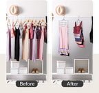 ZEDODIER 6 Pack Tank Top Hanger Space Saving, Bra Hangers for Closet Organizer, Hanging Bra Organizer Tank Tops Holder with 48 Hooks, Metal Closet Organizers and Storage Small Space Solutions, Black