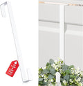 15" Reversible Wreath Hanger for Front Door, Fits Most Doors up to 1-3/4", Heavy Duty Steel Over The Door Hooks Hold up to 80 LBS for Spring & Easter Wreaths, Seasonal Door Decor (White 1 Pack)