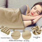 Newwiee 48 Pcs Fleece Throw Blankets Bulk 50'' x 60'' Oeko-tex Standard 100 Certified Spring Outdoor Wedding Guest Blankets Lightweight for Sleepover Donation Lap Pet Sofa Home (Khaki)