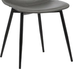 Armen Living Monte Mid Century Modern Dining Accent Chair for Table Kitchen Desk Vanity in Charcoal Gray Faux Leather with Black Metal Legs
