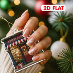 Personalized Hair Salon Christmas Ornament 2025, Custom Name 2D Flat Acrylic Ornament, Holiday Tree Decoration, Gift for Hairdresser & Stylist
