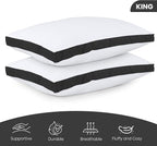 Utopia Bedding Bed Pillows for Sleeping King Size (Black), Set of 2, Soft & Fluffy Pillow with Down Alternative Filling, Cooling, Hotel Quality, Gusseted Pillow for Back, Stomach or Side Sleepers
