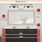 Keonjinn 60 x 30 Inch Black Bathroom Mirror, Large Rectangular Matte Black Wall Mirrors for Bathroom Sink, Metal Framed Farmhouse Mirror, Wall-Mounted Rectangle Vaniy Mirrors(Horizontal/Vertical)