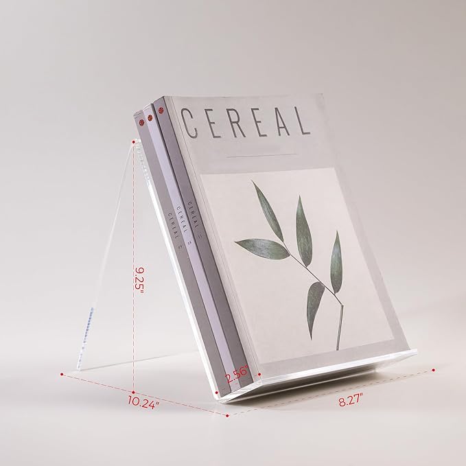 Acrylic Book Stand, Book Display Holder 8.5 x 11, Clear Acrylic Display Easel Transparent Display Stand Holder Tablet Holder for Album, CD, Magazine, Picture, Plate, Artworks, Phone, (2-PACK)