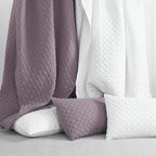 HORIMOTE HOME Quilt Twin Size Grayish Purple, Lightweight Quilt for Summer Ultra-Soft Microfiber Modern Style Quilted Clouds Pattern Bedspread Quit Set 2 Pieces (1 Quilt and 1 Pillow Sham)