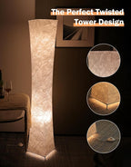 LEONC RGB+CCT Floor Lamp with Remote, 1800lm LED Tuya Smart 9W×2 Bulbs, 65" Smart Modern Floor Lamp with Alexa, Music Sync and 16 Million Colors, Color Changing Standing Lamp for Bedroom Living Room