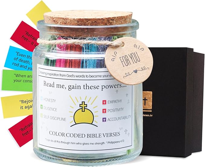 Bible Verse Jar,Gifts For Dad，Religious Graduation Gift,Daily Motivational Scripture Prayer Hope Jar,Christian Gifts,Birthday Gift for Women