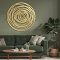 SIGNLEADER Metal Wall Art Decor Abstract Geometric Circles Minimalist Modern Abstract Wall Sculpture Hangings Home Decoration for Living Room, Bedroom, Bathroom, Kitchen, Outdoor - 18" Gold