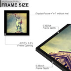 100% Solid Wood 4x4 Frame, Black Square Picture Frame for 4 x 4 Picture Poster Photo, Light Weight 4 by 4 HQ Matte Black Frame for Wall - 1 Pack/Black/4"x4"