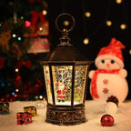 Christmas Lantern-Snow Globe,Water Lantern with Music and Santa Claus-USB or Battery-Powered Christmas Lanterns, Rotating Flashing Lanterns, Christma Decorations