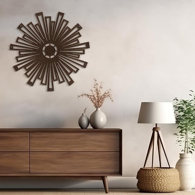 SIGNLEADER Metal Wall Art Decor Bronze Abstract Shapes Minimalist Modern Abstract Wall Sculpture Hangings Home Decoration for Living Room, Bedroom, Bathroom, Kitchen, Outdoor - 36" Bronze