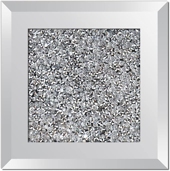 GIMORRTO Glass Mirrored Coaster 4 PC, Crushed Diamond Square Cup Mat 4" Decor on Tabletop for Bar Tools Dining Table