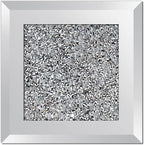 GIMORRTO Glass Mirrored Coaster 4 PC, Crushed Diamond Square Cup Mat 4" Decor on Tabletop for Bar Tools Dining Table
