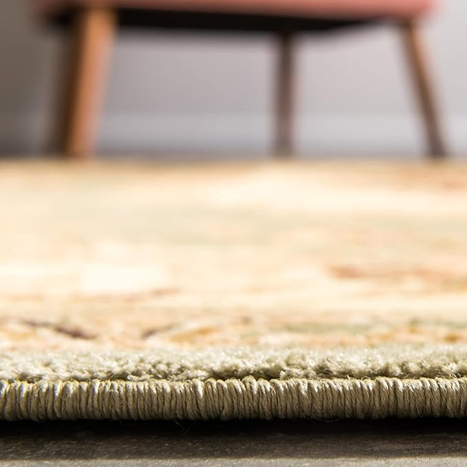 Rugs.com Chateau Collection Rug – 10' x 16' Green Medium Rug Perfect for Living Rooms, Large Dining Rooms, Open Floorplans