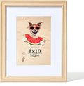 8x10 Picture Frame Natural,8 x 10 Frame with Mat for 5x 7,Wooden Frame 8x10 with Tempered Glass,8 by 10 Frame Collage Frames Wall or Tabletop, Perfect Décor Gifts