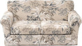 KRFOONN 3 Piece Stretch Sofa Couch Covers for 2 Cushion Couches Printed Sofa Loveseat Slipcover with 2 Separate Seat Cushion Covers Washable Sofa Slip Covers Furniture Protector (Loveseat, 26), Medium