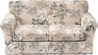 KRFOONN 3 Piece Stretch Sofa Couch Covers for 2 Cushion Couches Printed Sofa Loveseat Slipcover with 2 Separate Seat Cushion Covers Washable Sofa Slip Covers Furniture Protector (Loveseat, 26), Medium