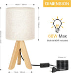 BTY Small Table Lamp Cute Kids Desk Lamp Nightstand Bedside Lamp with Fabric Shade for Children Room Study Room Bedroom Home Office(Linen)