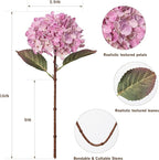 Artificial Flower Fake Silk Hydrangea Heads Bouquet with Stems Bulk for Fall Decoration Table Center Christmas Indoor Outdoor Faux Floral Realistic with Leaves Plants Crafts 8PCS(Pink)