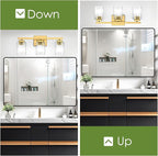 BesLowe 19‘’ 3-Light Bathroom Light Fixture, Modern Gold Bathroom Vanity Light Over Mirror, Matte Gold Wall Lamp, Sconces Wall Lighting Fixture for Living Room Bedroom Hallway