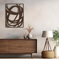 SIGNLEADER Metal Wall Art Decor Abstract Line Minimalist Modern Abstract Wall Sculpture Hangings Home Decoration for Living Room, Bedroom, Bathroom, Kitchen, Outdoor - 30" Bronze