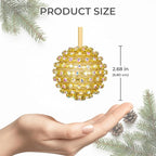 Iridescent Crystal Rhinestone Ball Ornaments, 4 Pack Handcrafted Sparkling Christmas Tree Decorations, Hanging Ornaments for Holiday & Home Décor in Luxury Gift Box