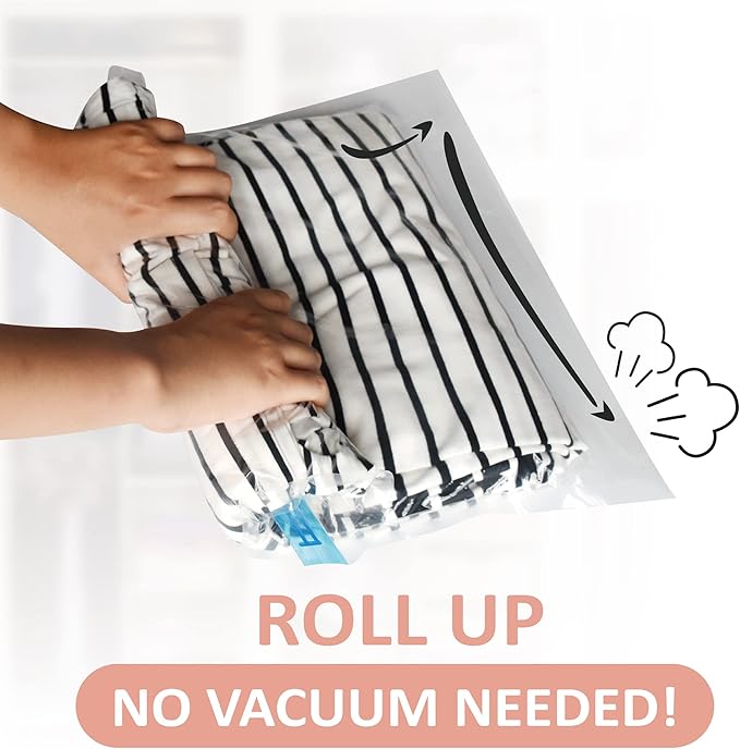Compression Bags for Travel - Travel Essentials - 20 Pack Space Saver Bags - No Vacuum Needed - Compression Packing Bags for Cruise Accessories