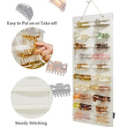 Hanging Hair Claw Clips Organizer, Claw Clips Organizers and Storage for Women Girls, Hair Claw Clips Holder for Wall, Door, Closet(NO ACCESSORIES INCLUDED)(Beige)