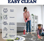 Airport Runway Play Rug for Kids - Interactive Airplane Faux Wool Rug with Aircraft Traffic System Design, Non-Slip Educational Aviation Carpet for Nursery, Playroom & Bedroom Gifts.
