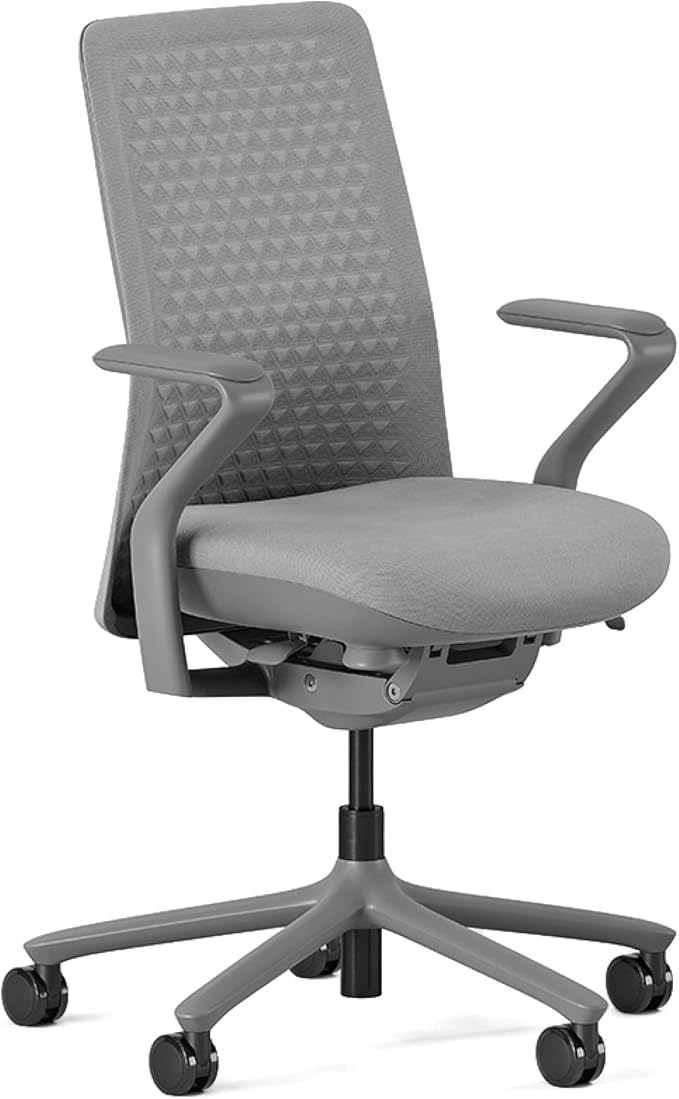Branch Verve Chair - High Performance Executive Office Chair with Contoured Back and Adjustable Lumbar Support - High Density Foam Cushion and 3D Knit Back - Fits 5' to 6', Up to 275 lbs, Lunar