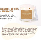 Calyan Wax Co. Golden Cider & Nutmeg 2 Wick Scented Candle - 37 Hour Burn - Luxury Non Toxic Soy Wax Candles - Long Lasting Large Glass Jar Candle for Home - 8.8oz