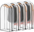 Clear Garment Bags for Hanging Clothes Gusseted Storage Covers PEVA Material Breathable Side Zipper Closet Organizer for Dresses Coats Suits 4 Pack 40" x 24" x 10"