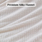 NEWCOSPLAY Super Soft Twin Blanket Ivory Premium Silky Flannel Fleece Leaves Pattern Lightweight Bed Blanket All Season Use (Ivory, Twin(60"x80"))