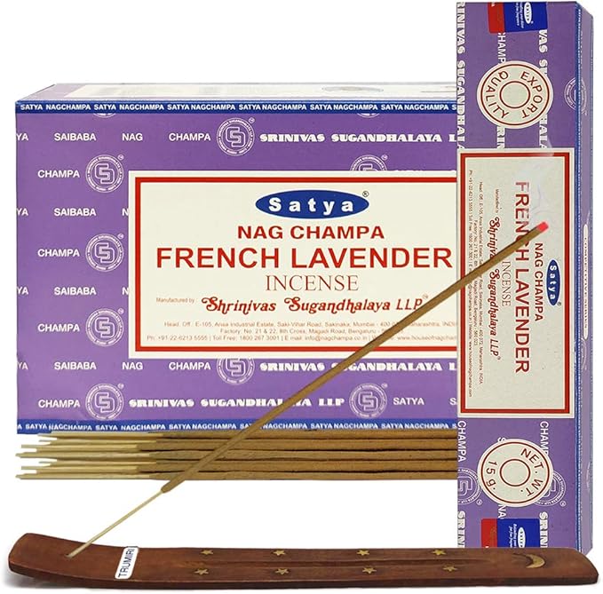 French Lavender Incense Sticks and Incense Stick Holder Bundle Insence Insense Satya Incense