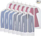 Kntiwiwo Garment Bags Clear Suit Bag for Closet Storage Hanging Clothes Dress Cover Bags (24" x 40"12pcs)