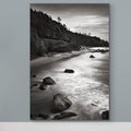 Renditions Gallery Canvas Nature Wall Art Home Paintings & Prints Vintage Rocky Shore Black & White Glam Scenic Wall Hanging Artwork for Bedroom Living Room Office Kitchen - 24"x36" LT06