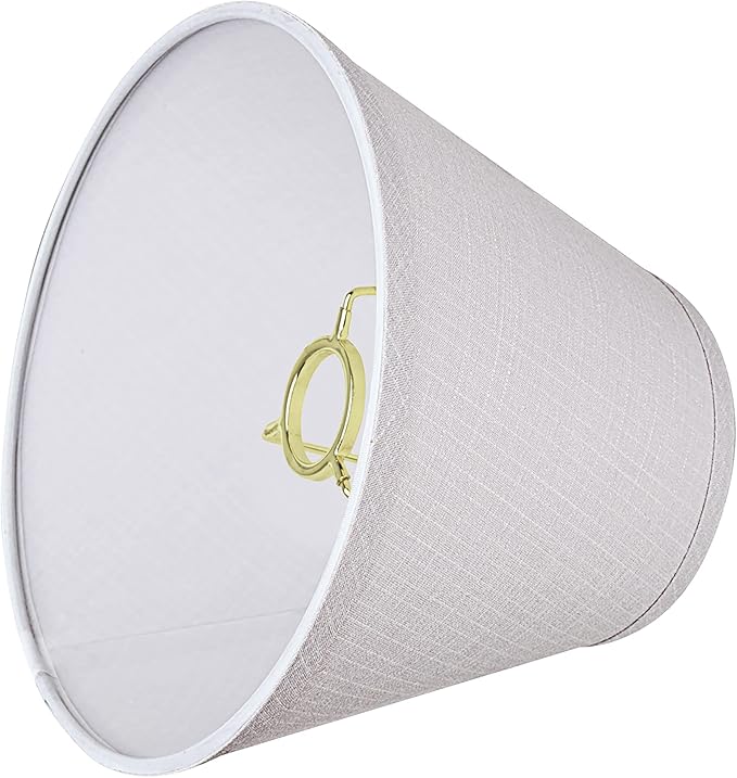 Aspen Creative 58908A, Empire Uno Lamp Shade in Light Grey, 5" Top x 9" Bottom x 7" Slant Height, Slip UNO 33mm