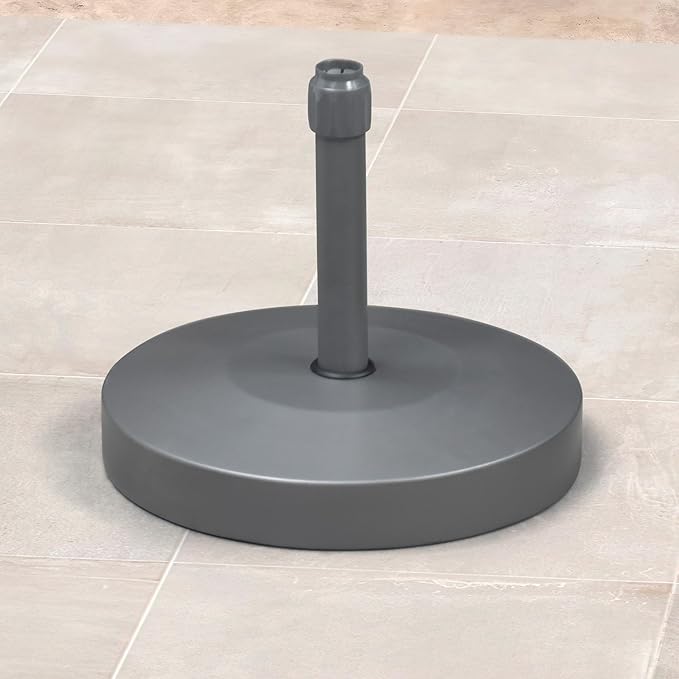 PURPLE LEAF AT4028 Patio Umbrella Base Stand Outdoor Heavy Duty Round Concrete Stand 62 LBS Black Market Table Umbrellas